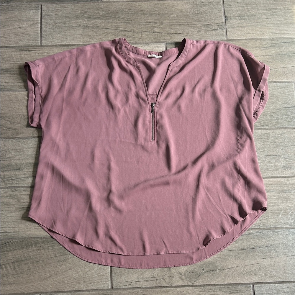 Maurices Dusty Rose Blouse with Zipper - Picture 1 of 6